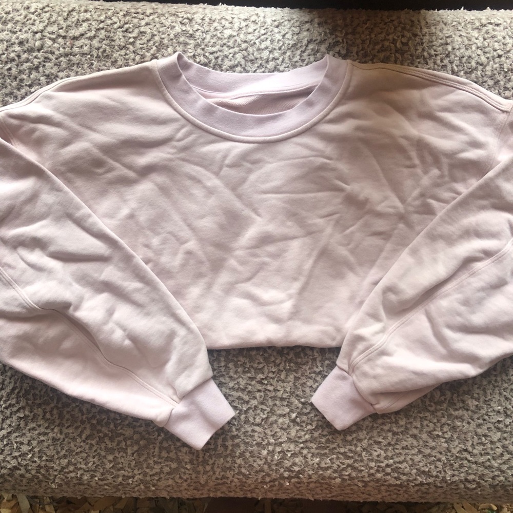 NOT FOR SALE.  SOLD.  Lulu lemon light pink perfectly oversized crew